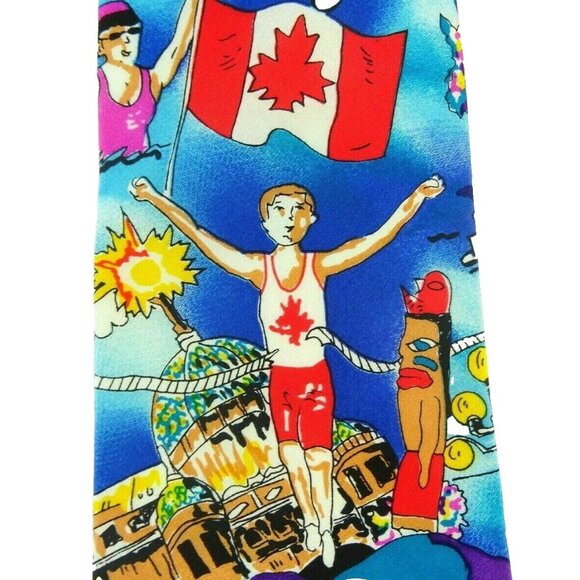 Heather Nichol Canada Sports Silk Tie Canadian Patriotic Necktie - Picture 1 of 4